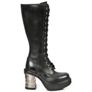 New Rock Black Knee-High Platform Boots